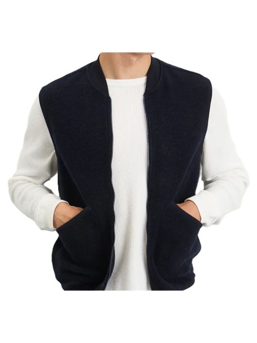 zip waistcoat Gilet lana navy Universal Works. | 00015NAVY